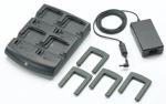 Zebra MC32 4 Slot Battery Charger Kit INTL. Includes: 4 Slot Battery Charger SAC7X00-4000CR, Battery Adapters ADP-MC32-CUP0-04, corresponding Power Supply and DC Line Cord