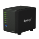 Synology Synology  DS416slim DC1GhzCPU/512Mb/RAID0,1,10,5,6/up to 4HDDs SATA 2,5'/2xUSB 3,0/2xGigEth/iSCSI/2xIPcam(up to 8)/1xPS