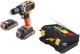 Набор BLACK & DECKER Дрель-шуруповерт bcd002me2k-qw +Ящик 1-92-734 